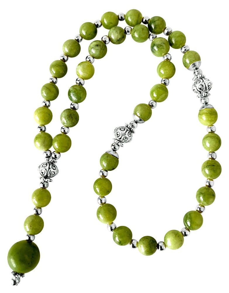 Мусульманские мини четки из яблочного нефрита